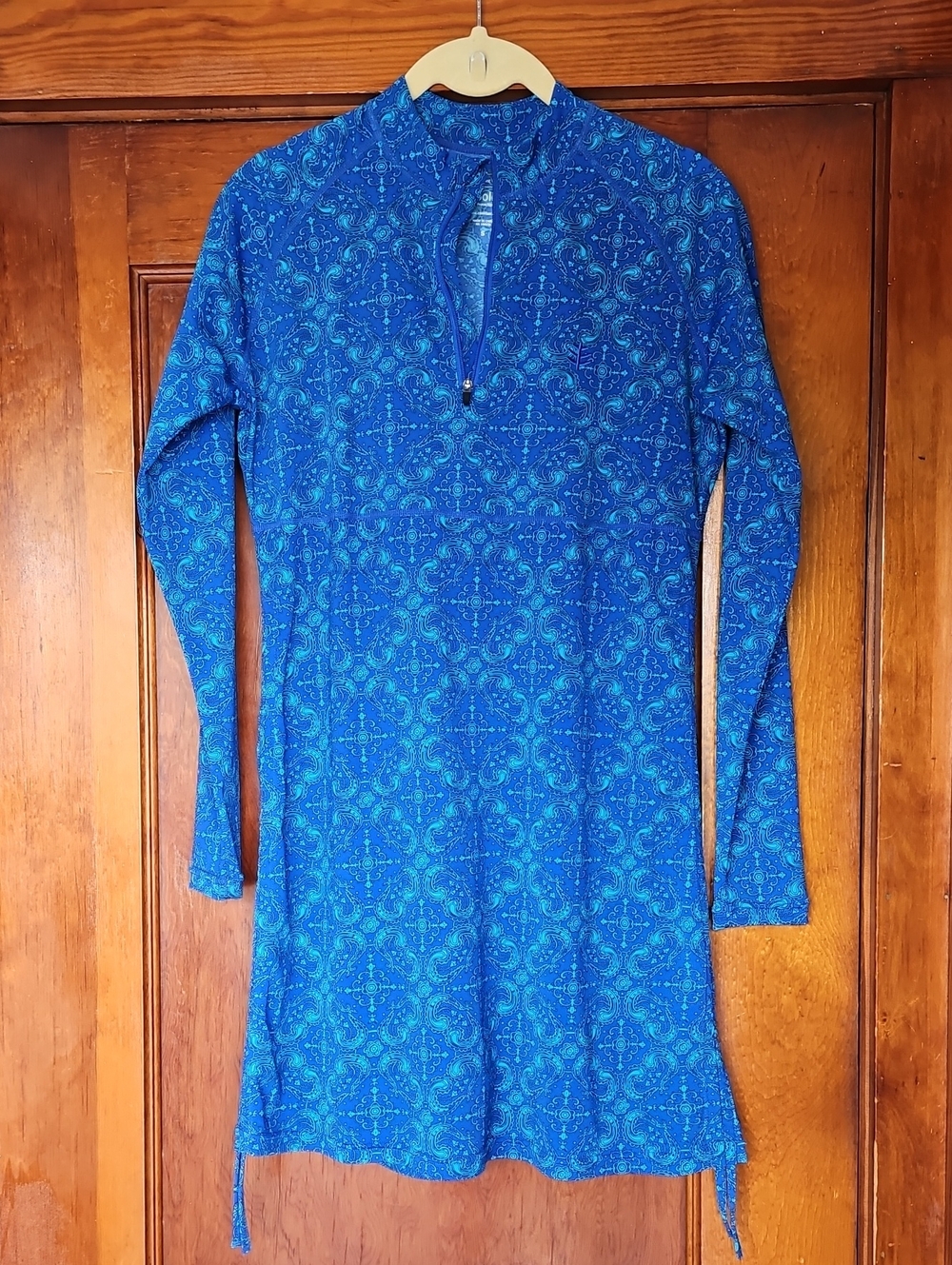 Coolibar UPF 50+/UV Swim Dress, Skirt, Tunic w/Sleeves Blue Small  NWOT